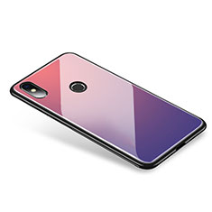 Silicone Frame Mirror Rainbow Gradient Case Cover for Xiaomi Mi 8 Mixed