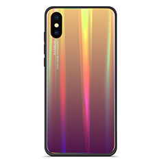 Silicone Frame Mirror Rainbow Gradient Case Cover for Xiaomi Mi 8 Pro Global Version Mixed