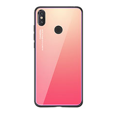 Silicone Frame Mirror Rainbow Gradient Case Cover for Xiaomi Mi 8 SE Hot Pink