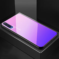 Silicone Frame Mirror Rainbow Gradient Case Cover for Xiaomi Mi 9 Lite Pink