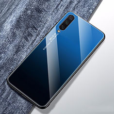 Silicone Frame Mirror Rainbow Gradient Case Cover for Xiaomi Mi A3 Blue