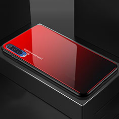 Silicone Frame Mirror Rainbow Gradient Case Cover for Xiaomi Mi A3 Lite Red
