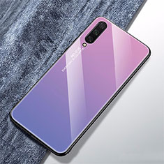 Silicone Frame Mirror Rainbow Gradient Case Cover for Xiaomi Mi A3 Purple