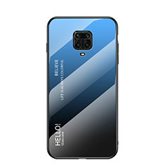 Silicone Frame Mirror Rainbow Gradient Case Cover for Xiaomi Poco M2 Pro Blue