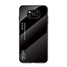 Silicone Frame Mirror Rainbow Gradient Case Cover for Xiaomi Poco X3 Pro Black