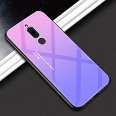 Silicone Frame Mirror Rainbow Gradient Case Cover for Xiaomi Redmi 8 Purple
