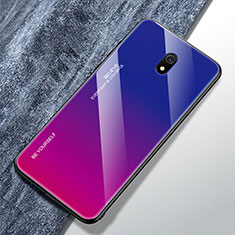 Silicone Frame Mirror Rainbow Gradient Case Cover for Xiaomi Redmi 8A Purple