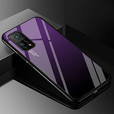 Silicone Frame Mirror Rainbow Gradient Case Cover for Xiaomi Redmi K30S 5G Purple