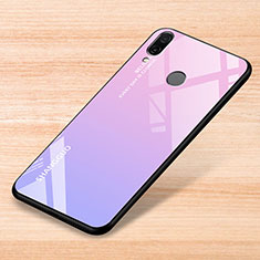 Silicone Frame Mirror Rainbow Gradient Case Cover for Xiaomi Redmi Note 7 Pink