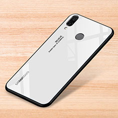 Silicone Frame Mirror Rainbow Gradient Case Cover for Xiaomi Redmi Note 7 White