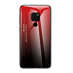 Silicone Frame Mirror Rainbow Gradient Case Cover H01 for Huawei Mate 20 X 5G Red
