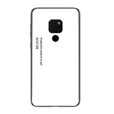 Silicone Frame Mirror Rainbow Gradient Case Cover H01 for Huawei Mate 20 X 5G White