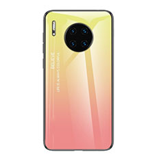 Silicone Frame Mirror Rainbow Gradient Case Cover H01 for Huawei Mate 30 Pro 5G Pink