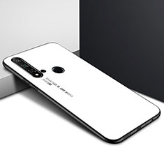 Silicone Frame Mirror Rainbow Gradient Case Cover H01 for Huawei Nova 5i White