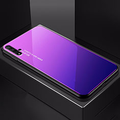 Silicone Frame Mirror Rainbow Gradient Case Cover H01 for Huawei Nova 5T Purple