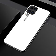 Silicone Frame Mirror Rainbow Gradient Case Cover H01 for Huawei Nova 6 SE White
