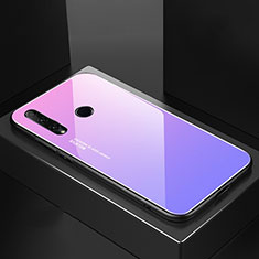 Silicone Frame Mirror Rainbow Gradient Case Cover H01 for Huawei P Smart+ Plus (2019) Purple