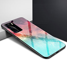 Silicone Frame Mirror Rainbow Gradient Case Cover H01 for Huawei P40 Pro Mixed