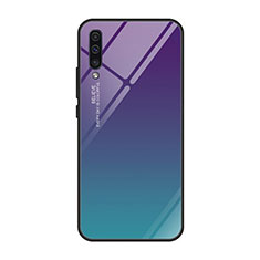 Silicone Frame Mirror Rainbow Gradient Case Cover H01 for Samsung Galaxy A90 5G Purple
