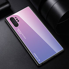 Silicone Frame Mirror Rainbow Gradient Case Cover H01 for Samsung Galaxy Note 10 Plus 5G Purple