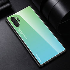 Silicone Frame Mirror Rainbow Gradient Case Cover H01 for Samsung Galaxy Note 10 Plus Green