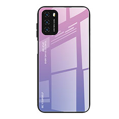 Silicone Frame Mirror Rainbow Gradient Case Cover H01 for Xiaomi Poco M3 Clove Purple
