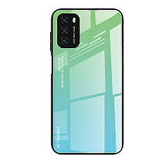 Silicone Frame Mirror Rainbow Gradient Case Cover H01 for Xiaomi Poco M3 Green