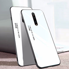 Silicone Frame Mirror Rainbow Gradient Case Cover H01 for Xiaomi Redmi K20 White