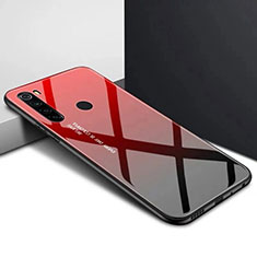 Silicone Frame Mirror Rainbow Gradient Case Cover H01 for Xiaomi Redmi Note 8 (2021) Red