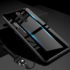 Silicone Frame Mirror Rainbow Gradient Case Cover H01 for Xiaomi Redmi Note 8 Pro Black