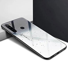 Silicone Frame Mirror Rainbow Gradient Case Cover H01 for Xiaomi Redmi Note 8T Silver