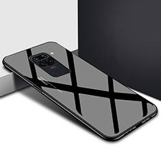 Silicone Frame Mirror Rainbow Gradient Case Cover H01 for Xiaomi Redmi Note 9 Black