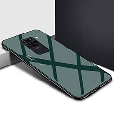 Silicone Frame Mirror Rainbow Gradient Case Cover H01 for Xiaomi Redmi Note 9 Green