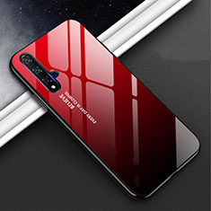 Silicone Frame Mirror Rainbow Gradient Case Cover H02 for Huawei Nova 5 Pro Red