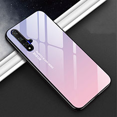 Silicone Frame Mirror Rainbow Gradient Case Cover H02 for Huawei Nova 5 Purple