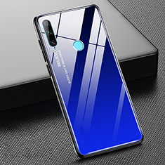 Silicone Frame Mirror Rainbow Gradient Case Cover H02 for Huawei P Smart+ Plus (2019) Blue