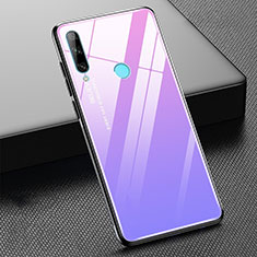 Silicone Frame Mirror Rainbow Gradient Case Cover H02 for Huawei P Smart+ Plus (2019) Purple