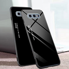 Silicone Frame Mirror Rainbow Gradient Case Cover H02 for Samsung Galaxy S10e Black