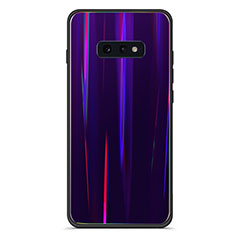 Silicone Frame Mirror Rainbow Gradient Case Cover H04 for Samsung Galaxy S10e Purple