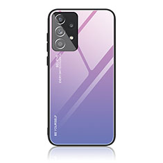 Silicone Frame Mirror Rainbow Gradient Case Cover JD1 for Samsung Galaxy A33 5G Clove Purple