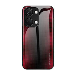 Silicone Frame Mirror Rainbow Gradient Case Cover JM1 for OnePlus Ace 2V 5G Red