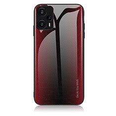 Silicone Frame Mirror Rainbow Gradient Case Cover JM1 for Xiaomi Poco F5 5G Red