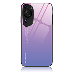 Silicone Frame Mirror Rainbow Gradient Case Cover JM2 for Huawei P60 Art Clove Purple