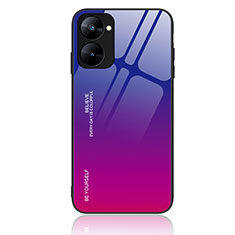 Silicone Frame Mirror Rainbow Gradient Case Cover JM2 for Realme 10S 5G Hot Pink