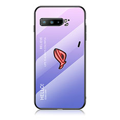 Silicone Frame Mirror Rainbow Gradient Case Cover LS1 for Asus ROG Phone 3 Clove Purple