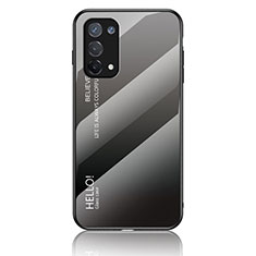 Silicone Frame Mirror Rainbow Gradient Case Cover LS1 for Oppo Reno6 Lite Dark Gray