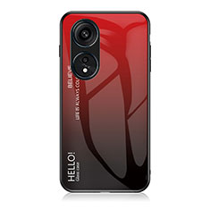 Silicone Frame Mirror Rainbow Gradient Case Cover LS1 for Oppo Reno8 T 4G Red