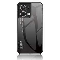Silicone Frame Mirror Rainbow Gradient Case Cover LS1 for Oppo Reno9 Pro 5G Dark Gray