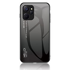 Silicone Frame Mirror Rainbow Gradient Case Cover LS1 for Realme 10 5G Dark Gray