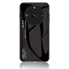 Silicone Frame Mirror Rainbow Gradient Case Cover LS1 for Realme 11 Pro 5G Black
